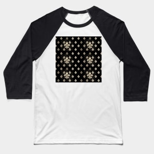 Fleur de Lys-Black & Gold2 Baseball T-Shirt